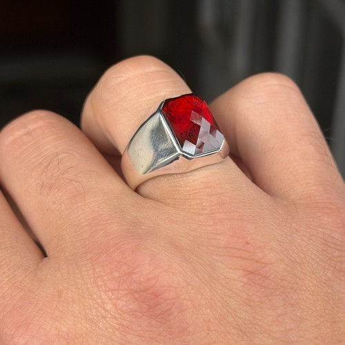 Anello uomo granato - anello,
